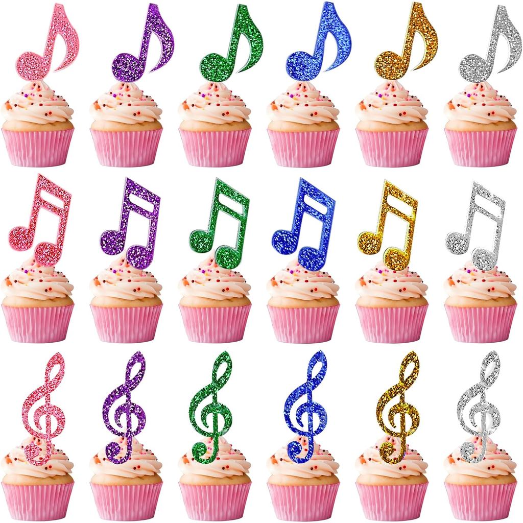 Music Note Cupcake Toppers Long Lanh Chủ Đề Âm Nhạc Cupcake Toppers Cho Nhạc Sĩ Đảng Chủ Đề Kid Disc