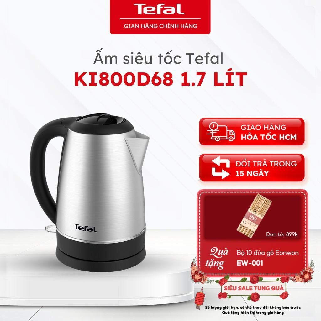 Ấm siêu tốc Tefal KI800D68, 1.7L, 2200W, inox 304, tự ngắt khi cạn nước | Bảo hành 24 tháng