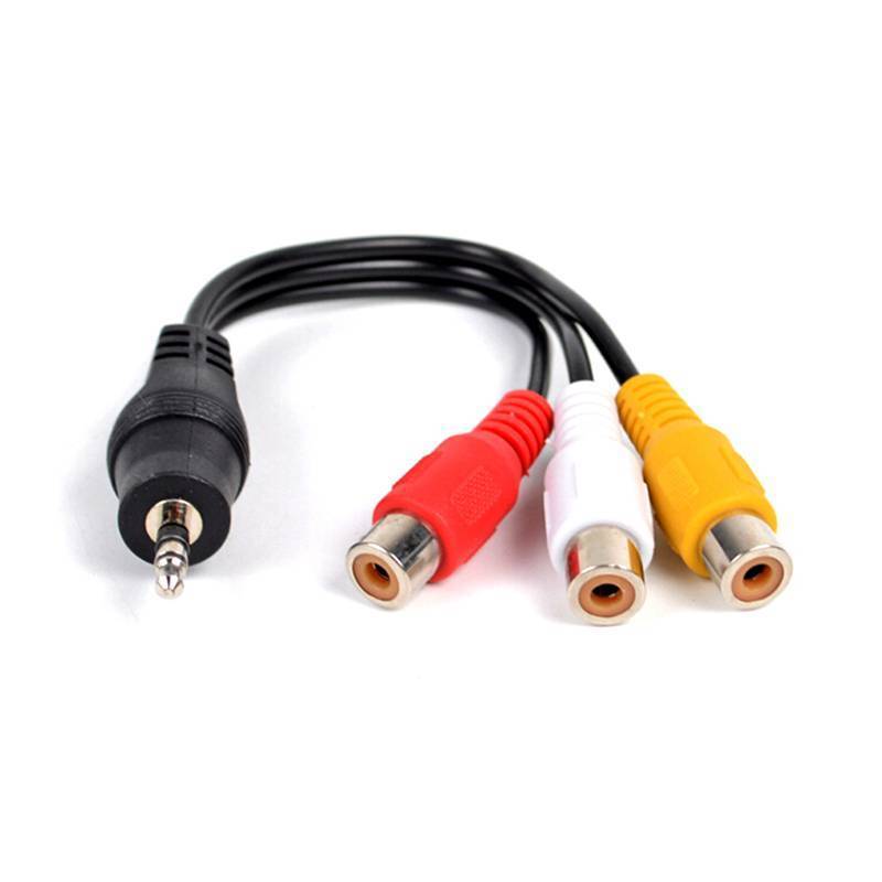 Any2Get5% tắt 28cm 3.5mm ja av nam đến 3rca nữ âm thanh cáp video dây âm thanh nổi bộ chuyển đổi