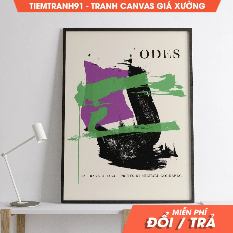 Tranh treo tường, Exhibition Abstract 1960 Poster, Wall Art, Abstract Art, Retro Wall Art, tặng kèm 