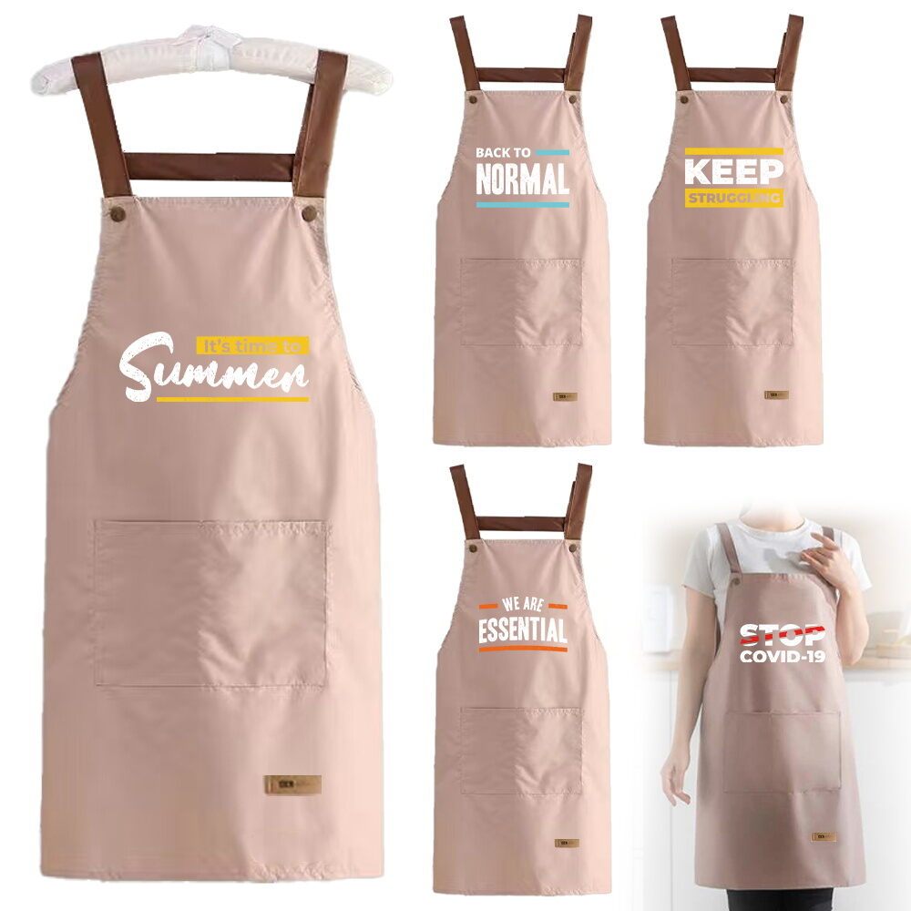 Simple color Mommy Garden aprons Reusable Chef's work Student Household Apron  phrase Series