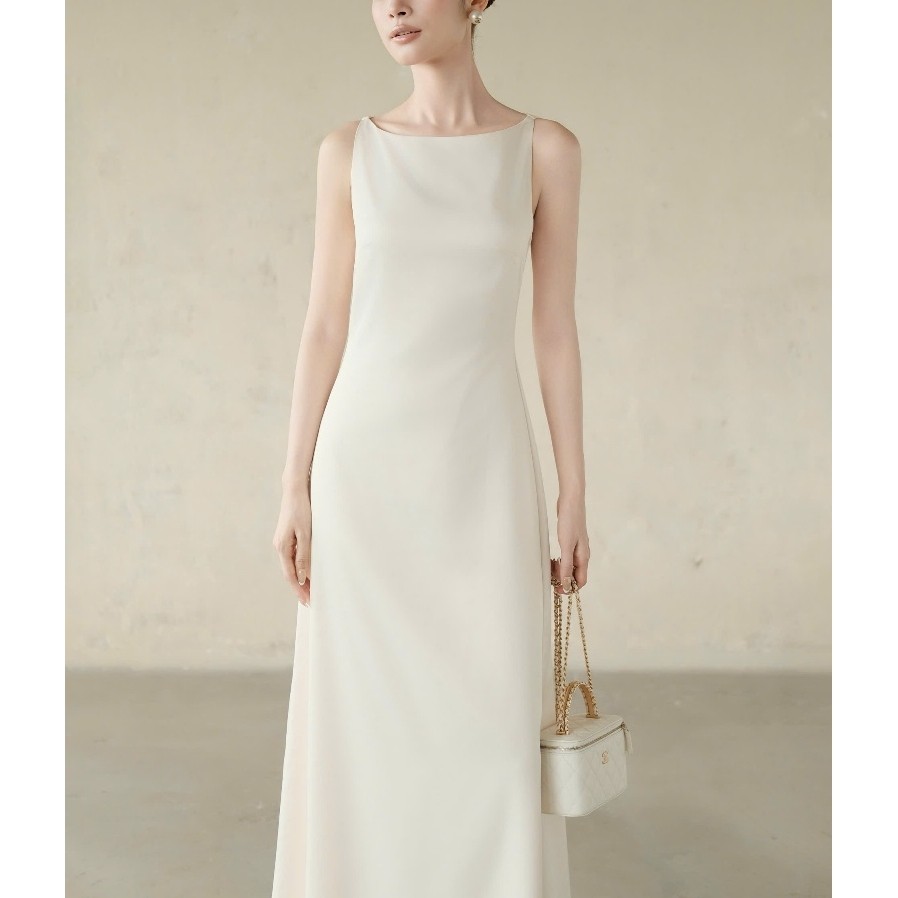 RUBIES Diana Dress - Đầm Dài Nữ Vải Lụa Dáng Suông Ôm Sát Nách Cổ Tròn | BigBuy360 - bigbuy360.vn