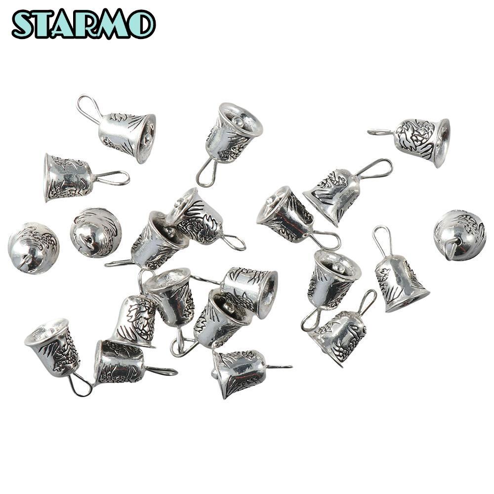 STARMO 30 Chiếc Chuông Bạc Tây Tạng Quyến Rũ Mặt Dây Cổ Giáng Sinh Jingle Bells Spacer Hạt, 10mm * 9