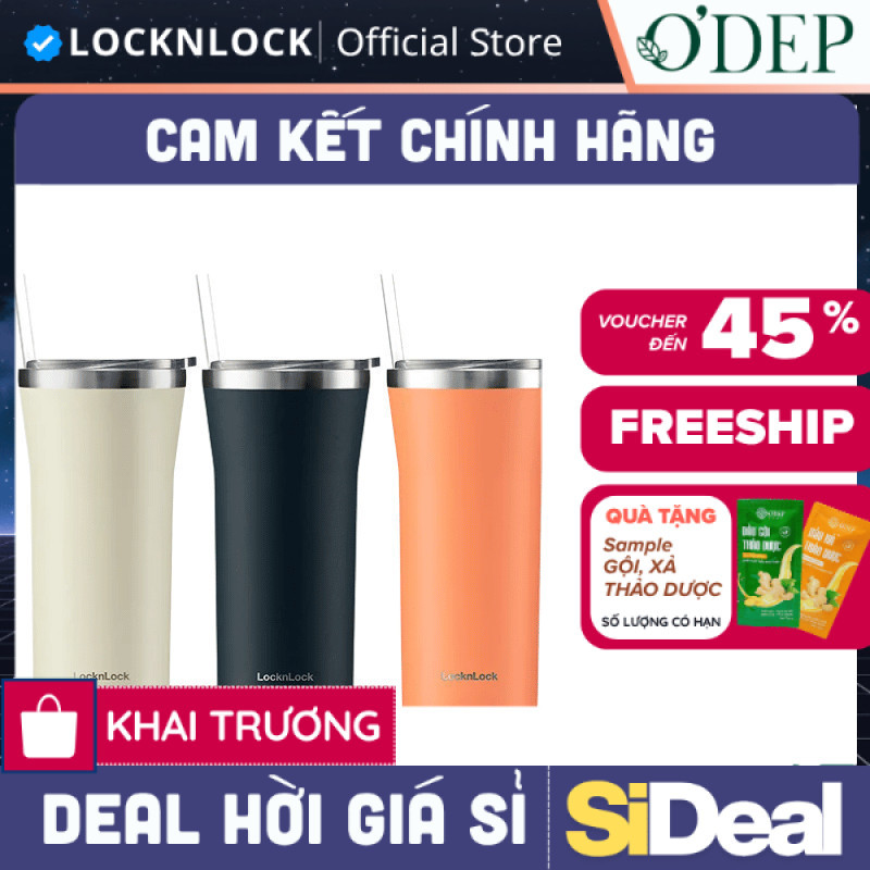 Ly giữ nhiệt 870ml LocknLock inox 304 màu ngà LHC4325 - SIDEAL SIL