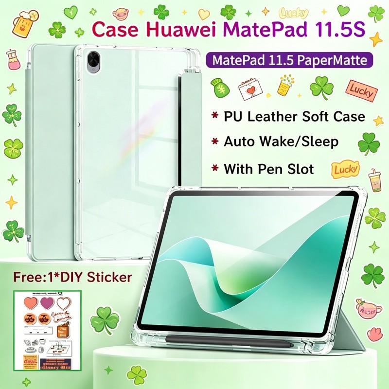 Ốp lưng Huawei MatePad 11.5S 2026 Mới có khe cắm bút Mặt sau trong suốt Vỏ bảo vệ từ tính Huawei Mat