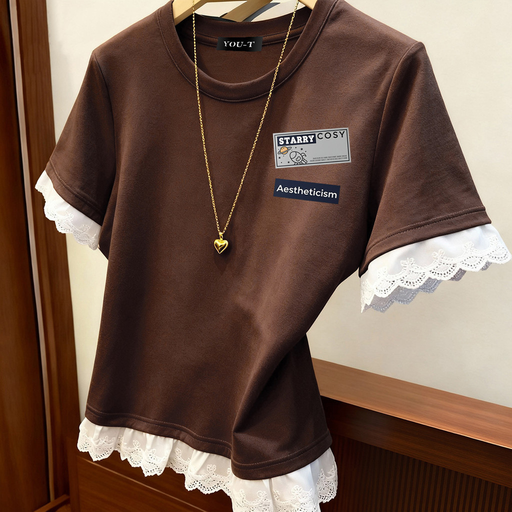 Áo thun nữ tay ngắn My-T Không co lại Sản phẩm mới thời trang Thoải mái và mềm mại 'STARRY COSY' Sli