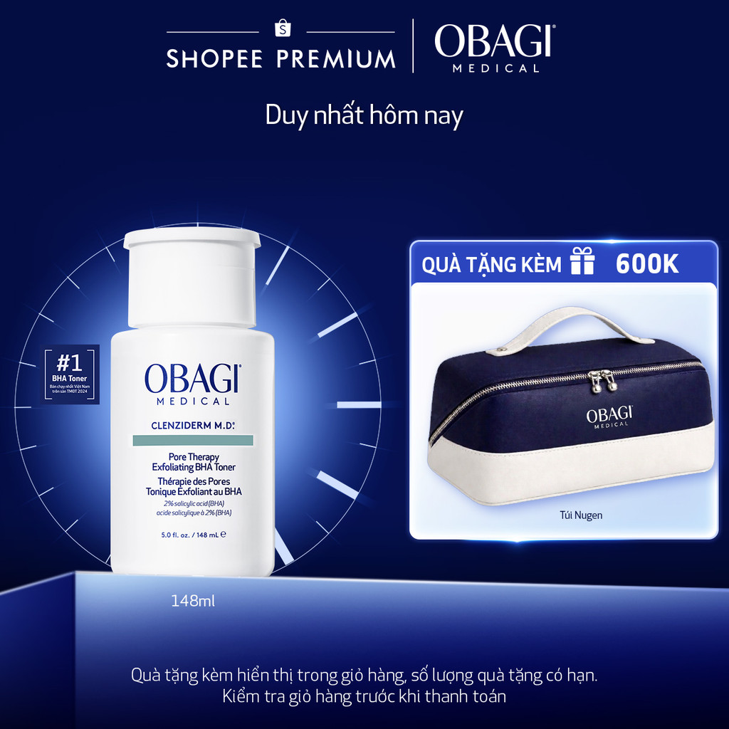 [ĐỘC QUYỀN LIVESTREAM] Toner tẩy tế bào chết làm sạch mụn BHA Obagi Clenziderm M.D. Exfoliating 148m