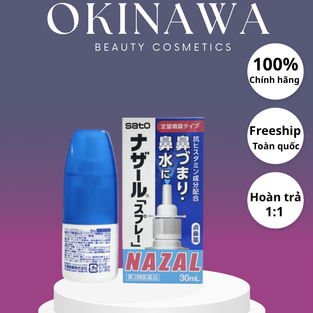 Xịt xoang, ngạt mũi Nazal 30ml Nhật Bản