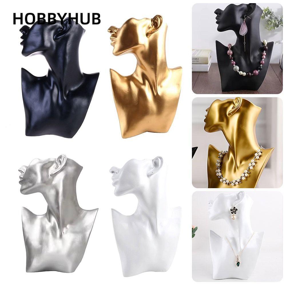 Giá trưng bày trang sức hình nộm HOBBYHUB, Giá trưng bày đồ trang sức hình nộm mặt bên bằng nhựa, Gi
