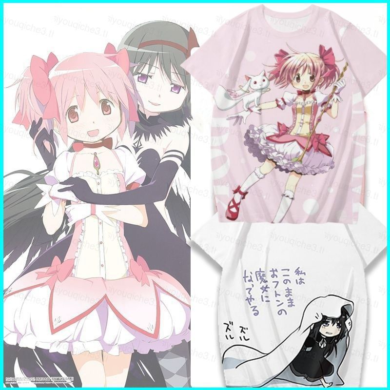 SY3 Puella Magi Madoka Magica Kaname Madoka Akemi Homura Vải Cosplay 3D Áo Thun Mùa Hè Anime Tay Ngắ