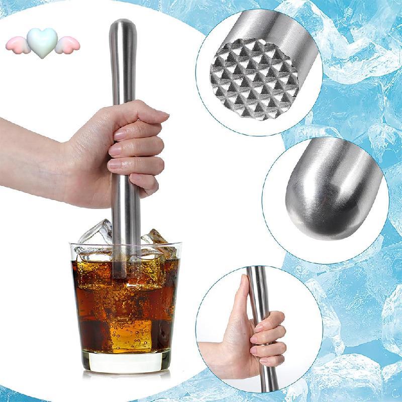 Thép không gỉ Cocktail Muddle Trái Cây Chuyên Nghiệp Muddle Ice Bar Mojito Muddler Cocktail Thời Tra