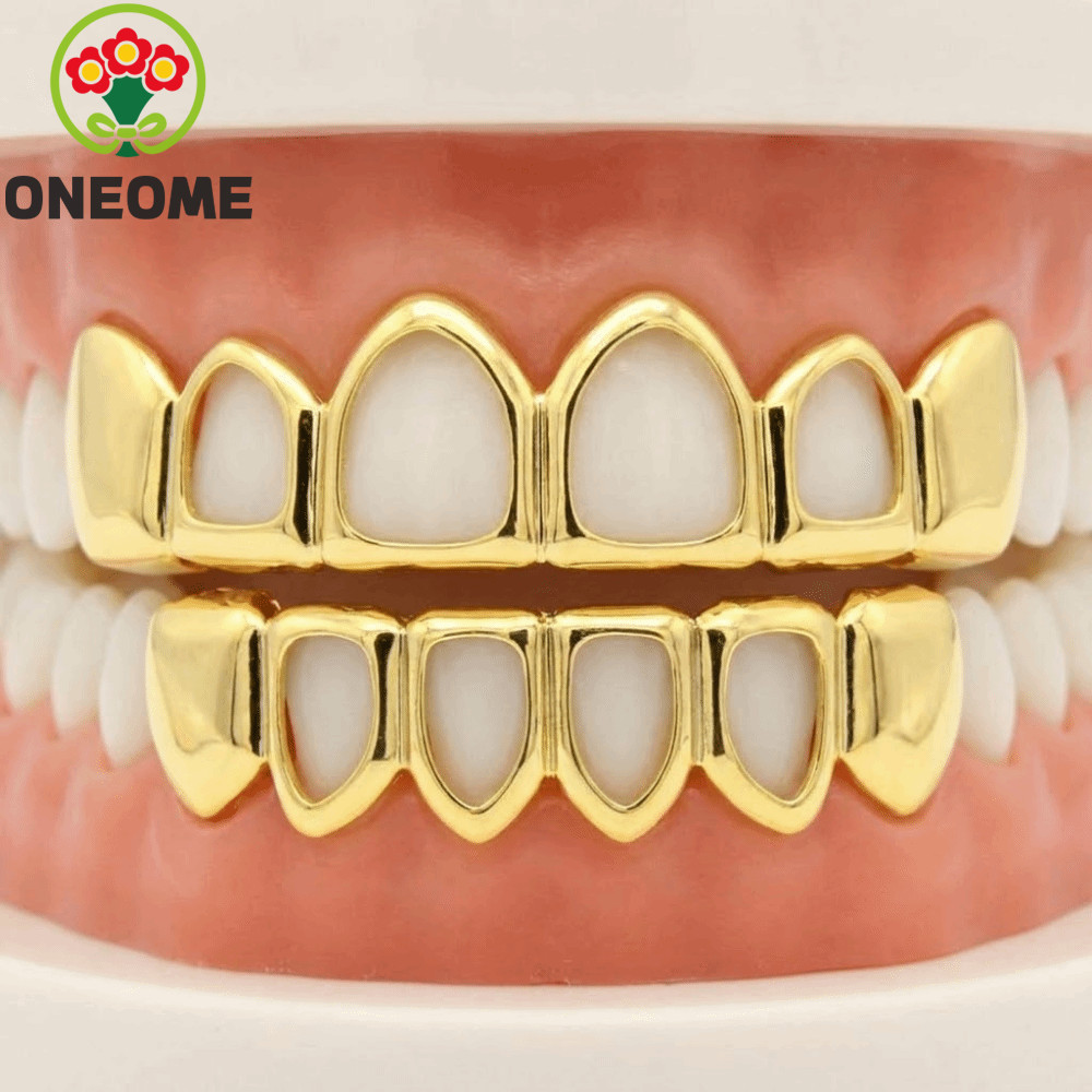 ONEOME 2 Cái / bộ Charm Răng Grillz, Hip Hop Bóng Nha Khoa Nướng, Punk Trang Sức Đơn Giản Thời Trang