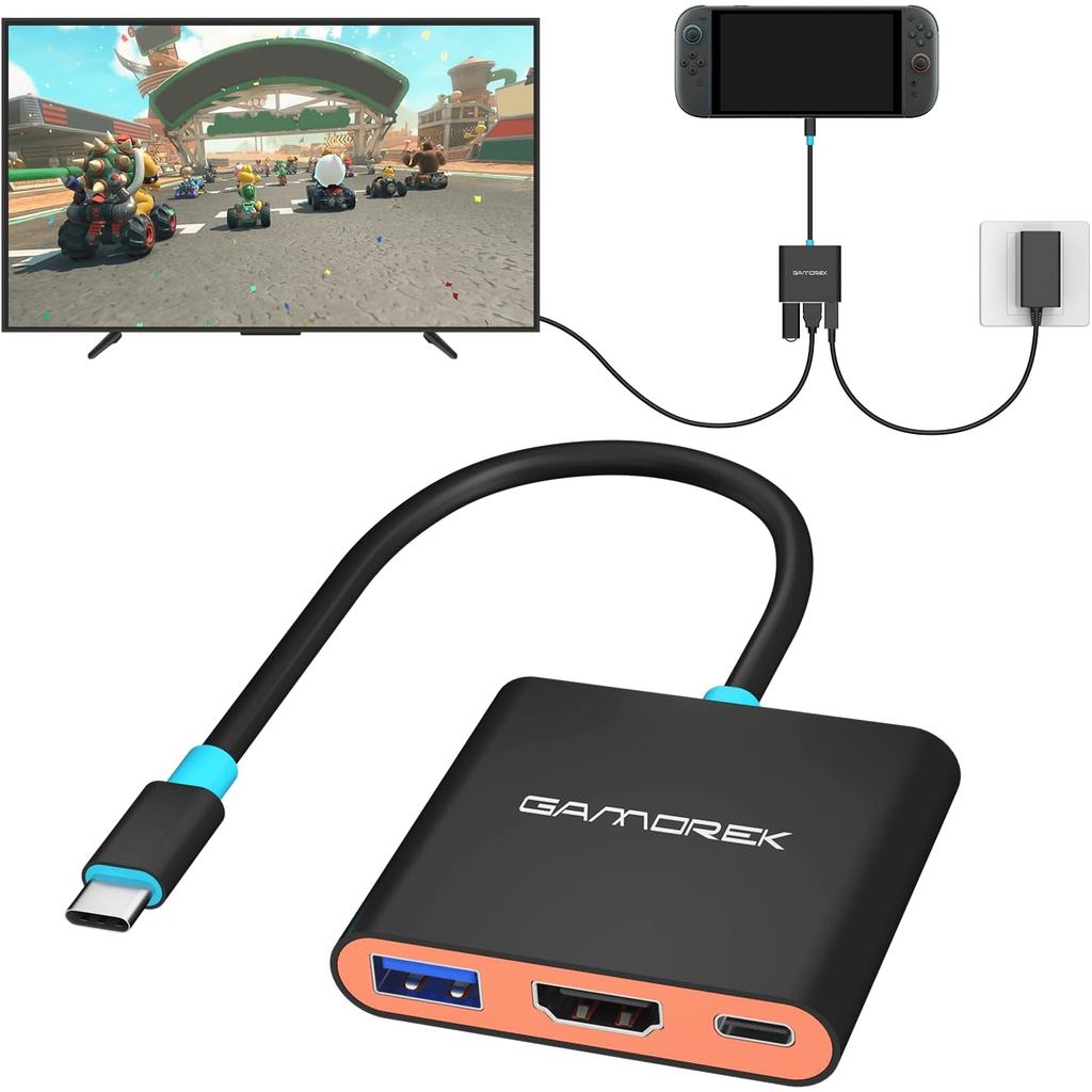 Switch 2 Dock, Dock TV di động cho Switch 2 Dock, Hỗ trợ 8K @ 60Hz, 4K @ 60Hz HDR, UBS-A, 100W PD Sạ