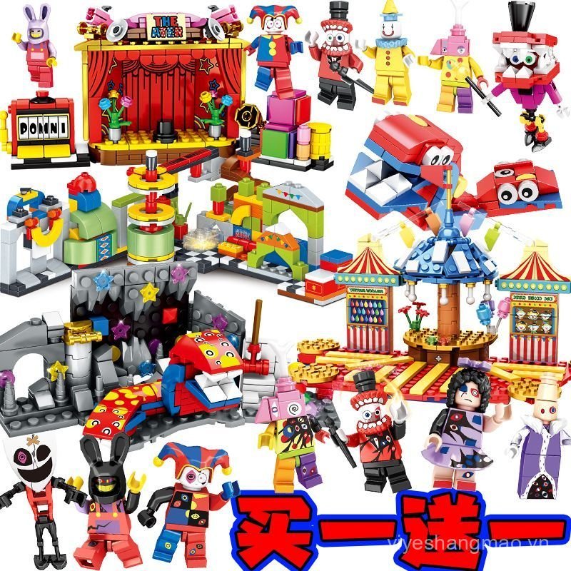 Magic Number Circus Tương thích Minifigure Sân chơi Pamny Khối xây dựng jax jax Đồ chơi lắp ráp Túi 