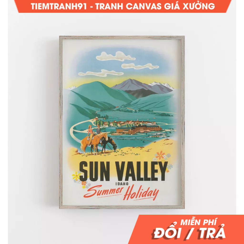 Tranh treo tường, Sun Valley Idaho Print, Sun Valley Wall Art, Idaho Wall Art, Vintage Wall Art, tặn
