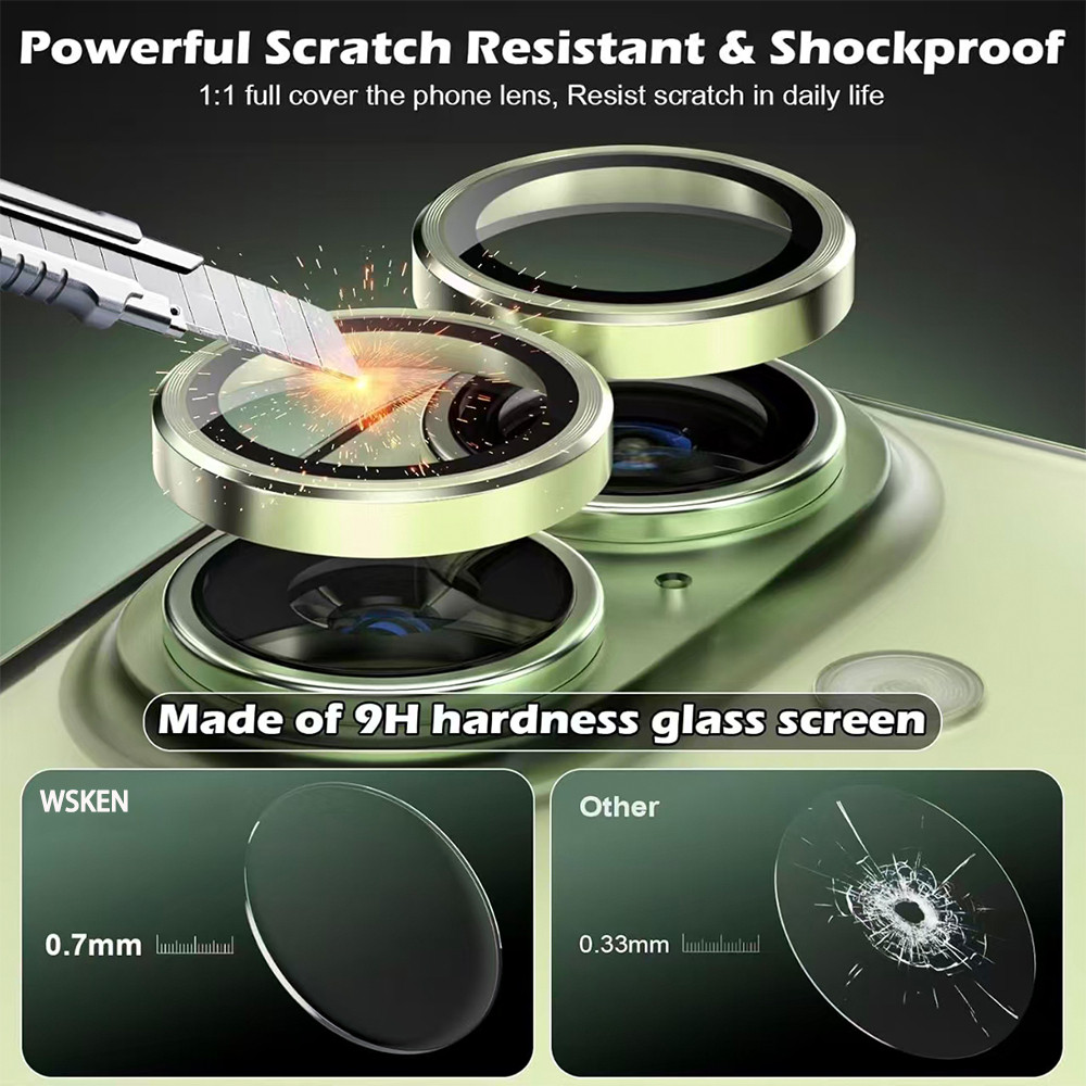 [MỚI] Phim bảo vệ ống kính WSKEN cho iPhone 17, chống sốc, kính cho iPhone 16 / 15, camera sau 9H + 