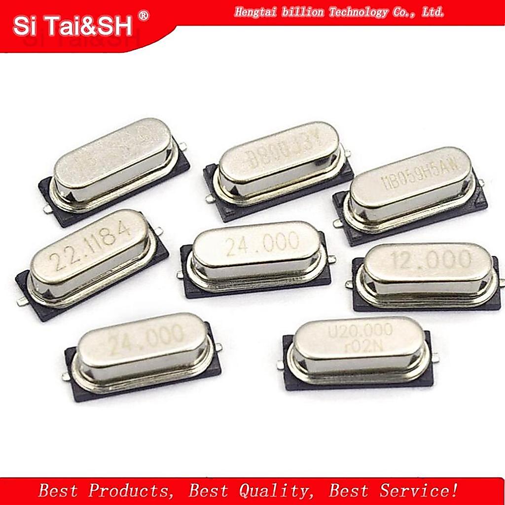 10 CHIẾC 4Mhz 6Mhz 8Mhz 12Mhz 16Mhz 20Mhz 24Mhz 4.000mhz 8,00 MHz SMD Thạch Anh Pha Lê Cộng Hưởng Bộ