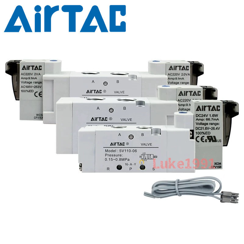 Van điện từ AirTac 5V110-08 5V110-06 5V110 5V210 5V310 5V410-M5A / M5B / M5C Van dẫn hướng hai vị tr