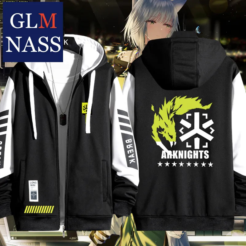 Trò chơi Arknights in zip Up Nữ / Nam Áo Hoodie Áo nỉ Cosplay Dây kéo Áo Hoodie
