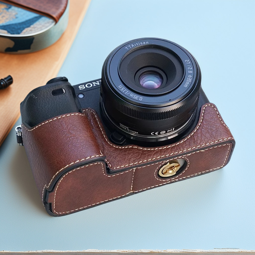 Ốp Bảo Vệ Sony A6700 a6400 Micro Đơn Camera Túi a6300 Nửa Túi Đế a6100 Da a6000