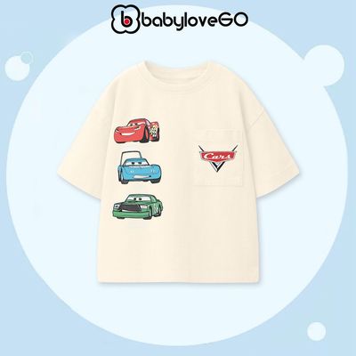 Áo thun bé trai BabyloveGO áo thun tay lỡ có túi ngực basic chất liệu cotton sợi thoáng mát in hình độc đáo