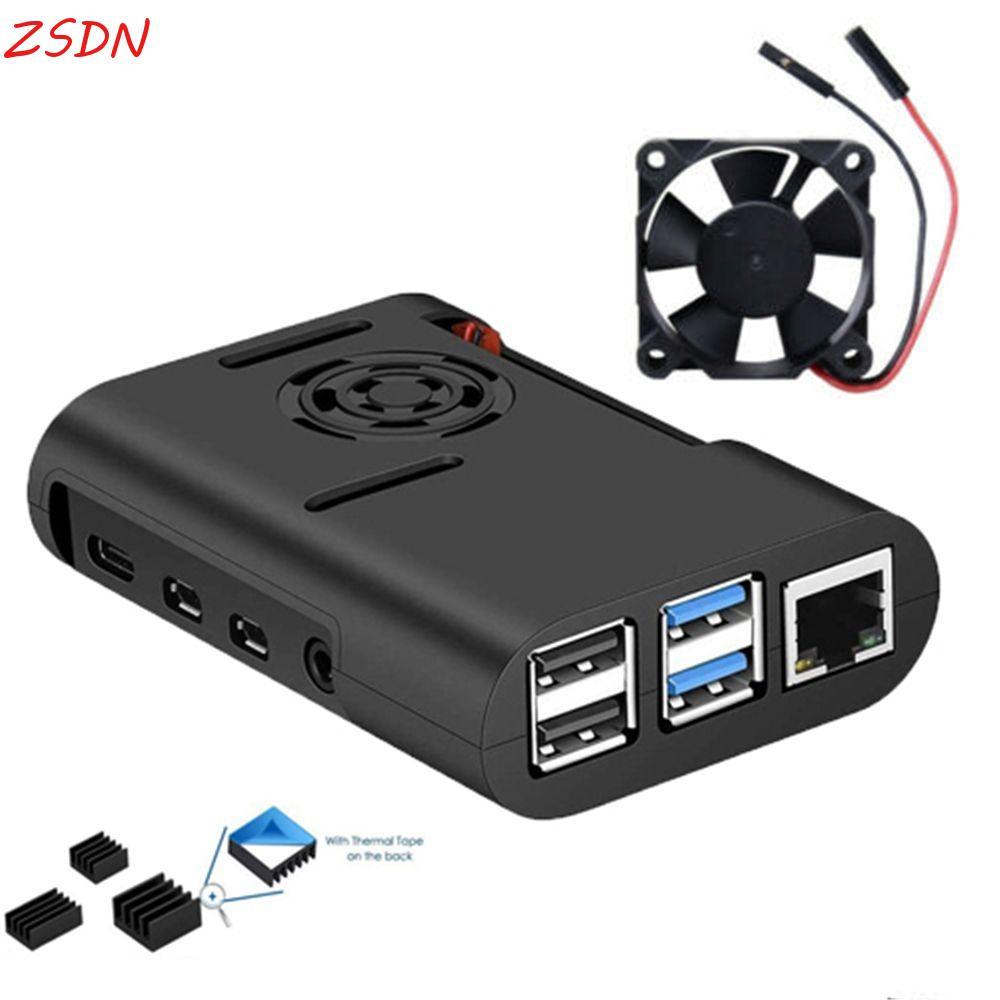 ZSDN Cover 3 trong 1 Tản Nhiệt Hữu Ích Cho Raspberry Pi 4 Model B, Pi 4B, Pi 4 Vỏ Đen