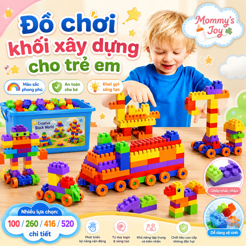 Đồ Chơi Lắp Ráp Khối Xây Dựng，Đồ Chơi Xếp Hình Phát Triển Trí Tuệ Cho Trẻ loại，bộ xếp hình cho bé