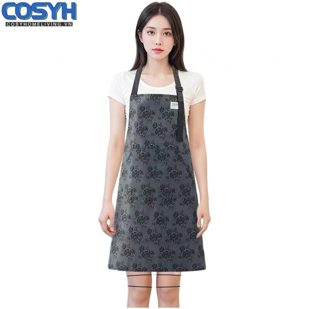 <cosyh>Adjustable Strap Apron for Womens Waterproof Oilproof Cooking Kitchen Protection