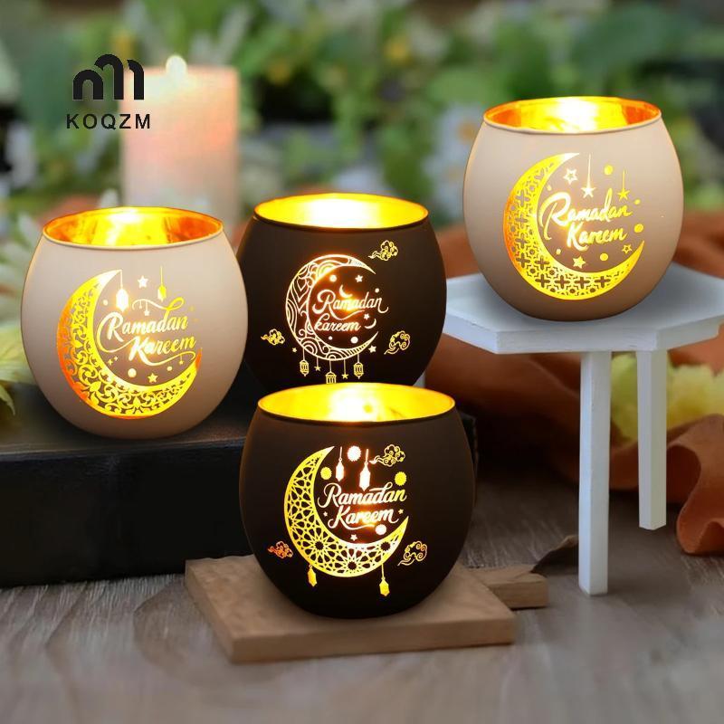 [KOQZM] Giá đỡ nến Ramadan Kareem Đồ trang trí Ramadan cho gia đình 2026 Eid Al-Fitr Quà tặng Hồi gi