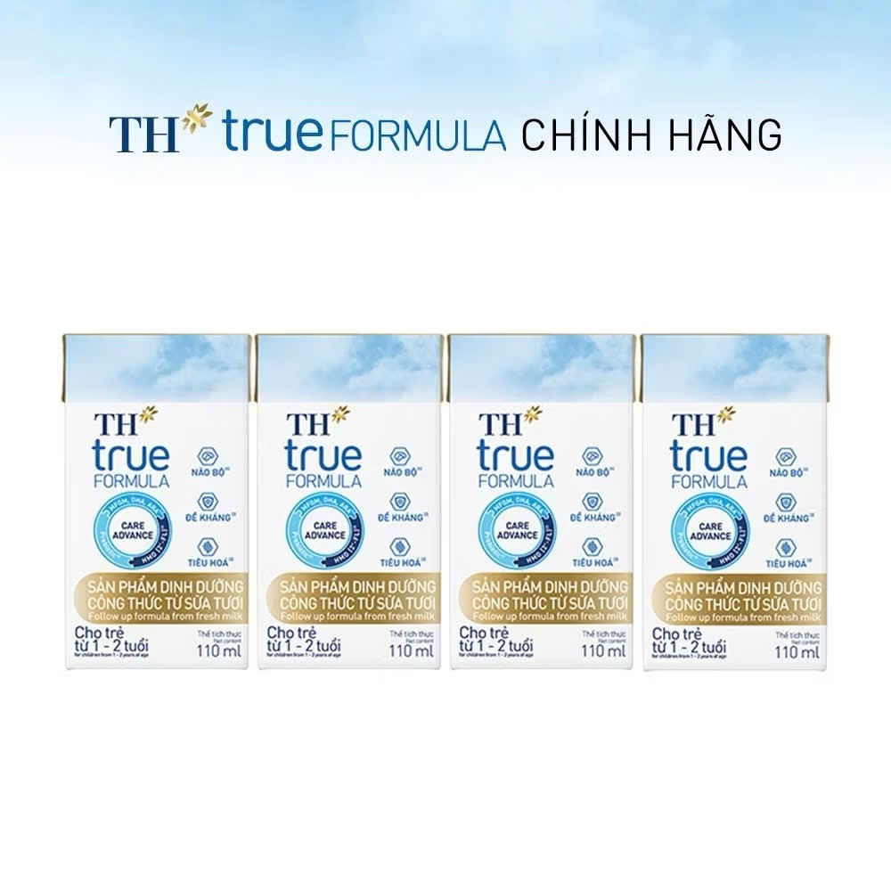 Thùng SẢN PHẨM DINH DƯỠNG CÔNG THỨC TH TRUE  FORMULA MILK 110 ml DÀNH CHO TRẺ TRÊN 2 TUỔI (24 hộp)