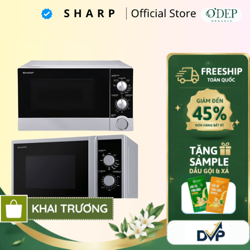 Lò vi sóng cơ có nướng Sharp 23 lít 1000W Chính hãng R-G322VN-S - BẢO HÀNH 15 THÁNG - SHOP DVP