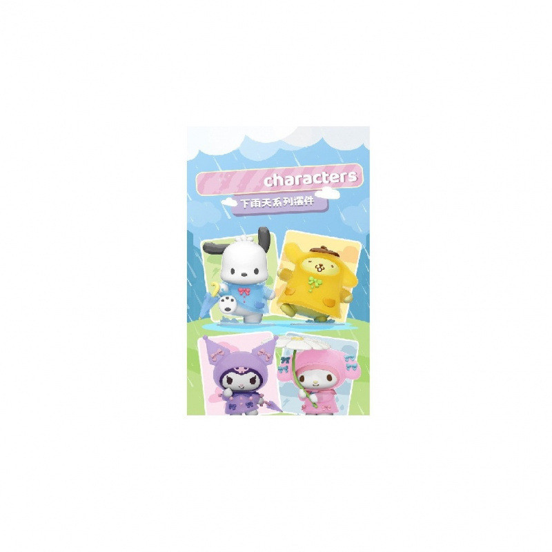Hộp mù Sanrio Rainy Day Mùa Mưa | Pochacco Kuromi My Melody mô hình trang trí bàn học | Quà tặng độc