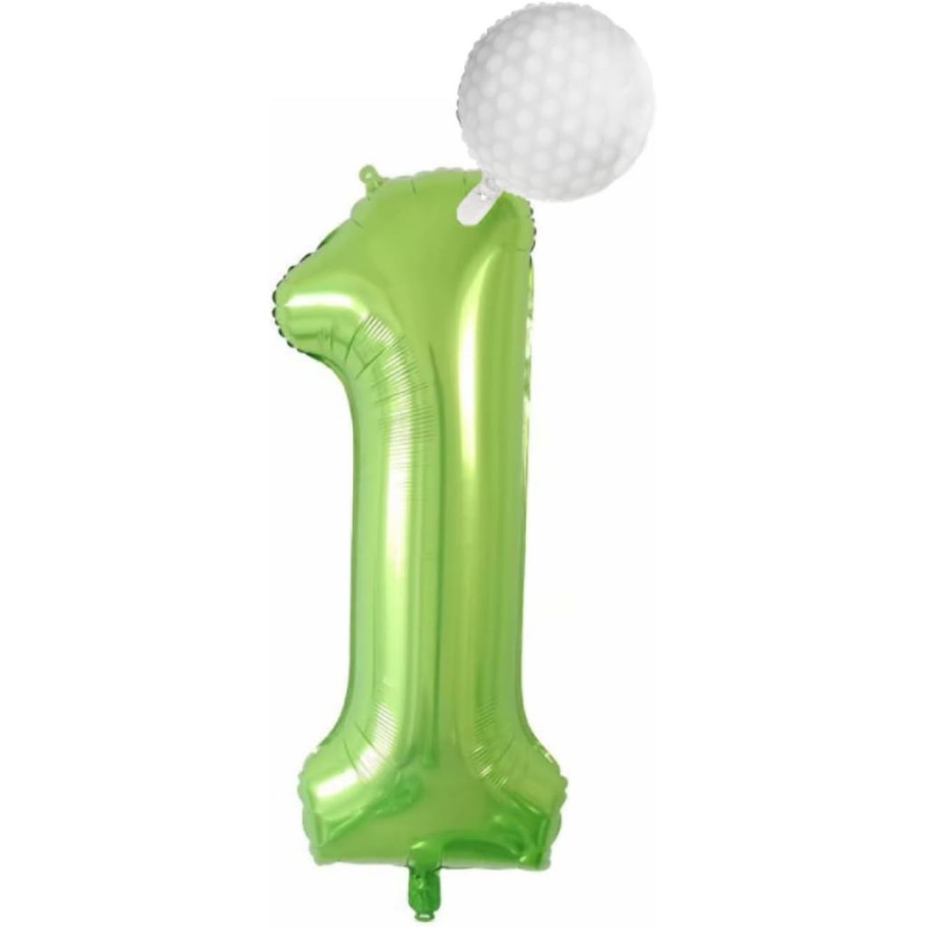 Bóng bay trang trí tiệc sinh nhật lần thứ 1 chơi gôn, Bóng bay số xanh 40 inch 1, Đồ trang trí sinh 