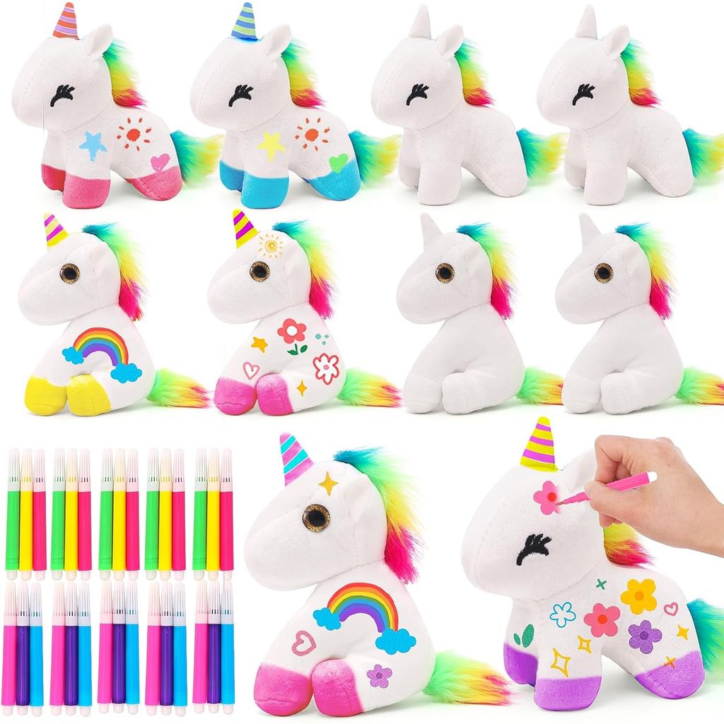 10 Chiếc Kỳ Lân Đảng Ủng Hộ Đồ Chơi Số Lượng Lớn Mini Sang Trọng Kỳ Lân Thú Nhồi Bông Với Bút Màu Nh