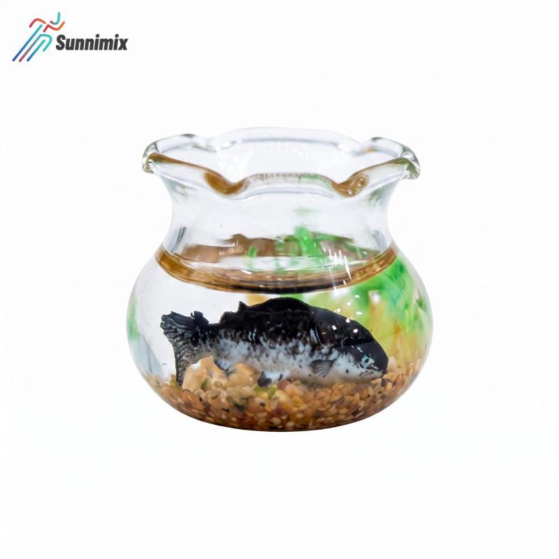 Nhà búp bê Fishbowl Rim loe Mini Fish Bowl Gravel Bottom Mini Bowl Tank