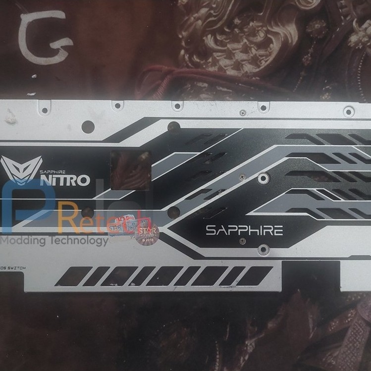 Ốp lưng Backplace VGA Sapphire RX 570, RX 580 NITRO+