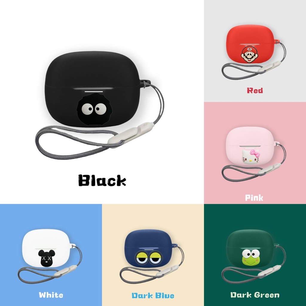 for RedMi Buds 8 Case Cartoon Frog Cute Panda Silicone Soft Case with Lanyard Suitable for RedMi Bud