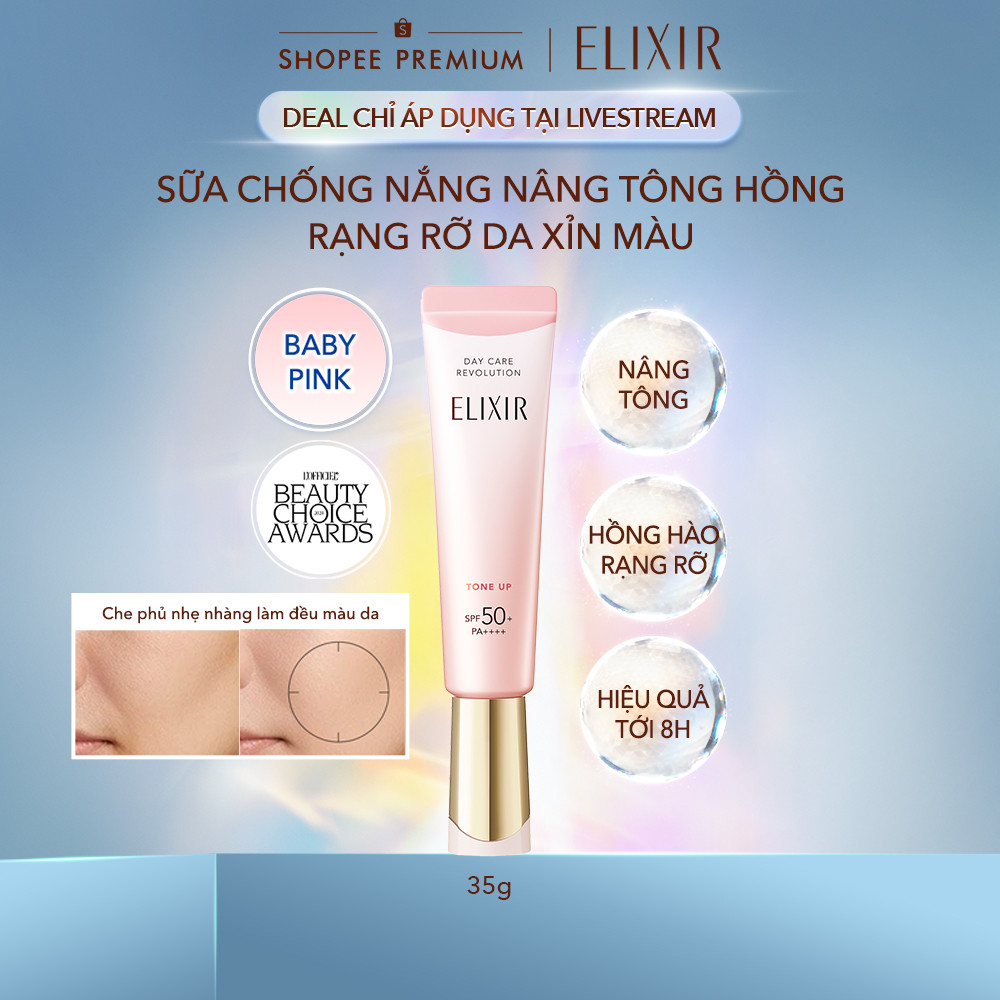 (KOL Live) | Sắc Hồng Baby | Sữa chống nắng nâng tông cho da xỉn màu ELIXIR DAY CARE REVOLUTION TONE