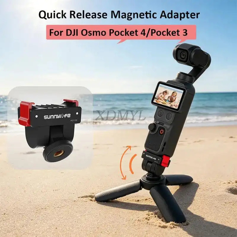 Sunnylife Phát Hành Nhanh Đế Từ Tính Có Thể Điều Chỉnh Cho DJI Osmo Pocket 4 / Pocket 3 Mount Adapte