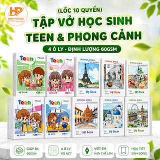 (Lốc 10 Quyển ) Vở Học Sinh Hiệp Phong Teen & Phong Cảnh 96 Trang ĐL 60gsm (4 Ô Ly - Chính Hãng)