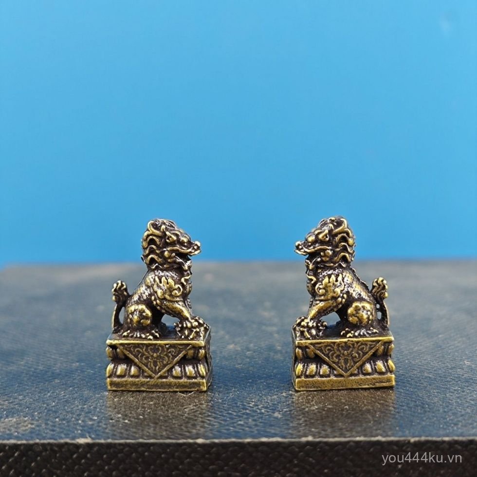 Đồng thau Kirin Cặp Gossip Kirin Lucky Fortune Fire Kirin Trang trí xe hơi Cây cảnh Rockery Bể cá Cả