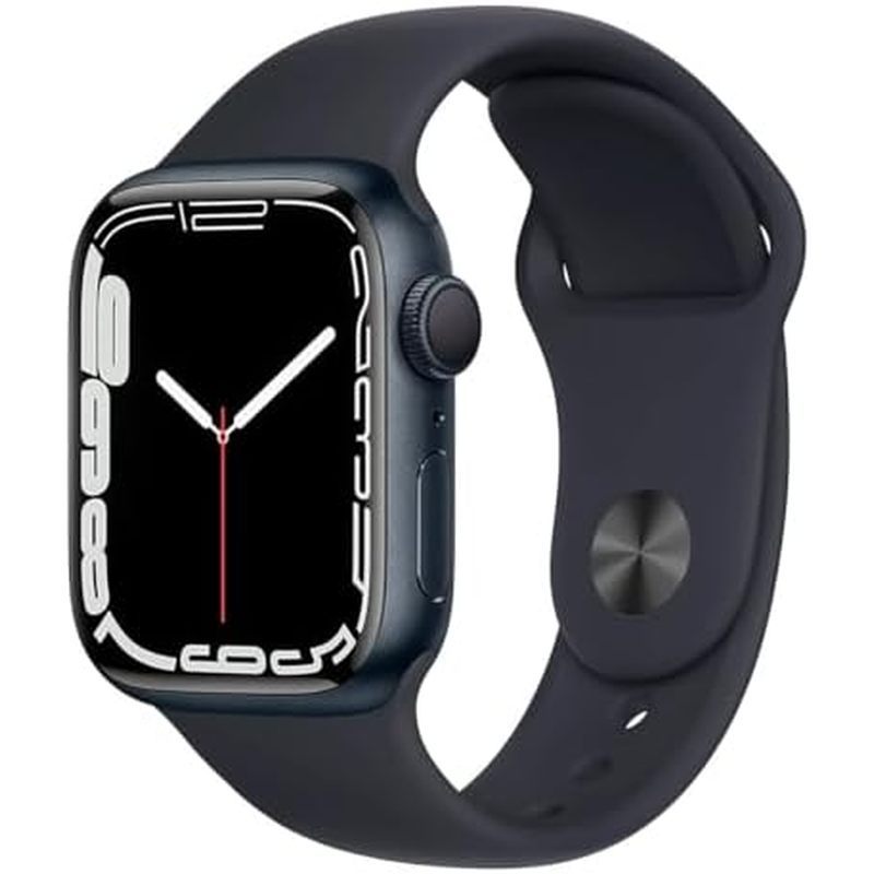 Ốp lưng Apple Watch Series 7 (GPS, 45mm) bằng nhôm nửa đêm có dây đeo thể thao nửa đêm (Đổi mới)