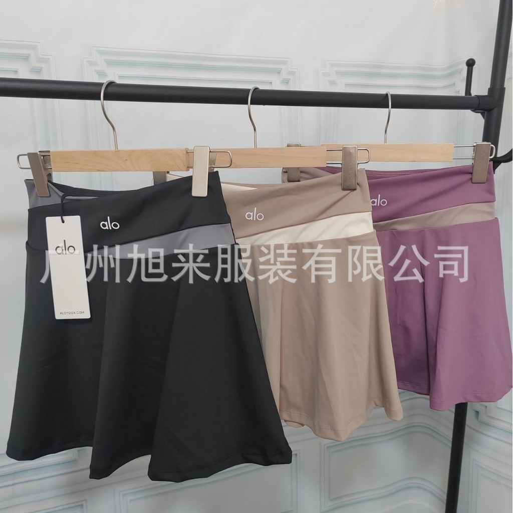Alo Yog* Short skirt for yoga and fitness, outdoor fashion, Kendall Jenner style, anti-exposure, col
