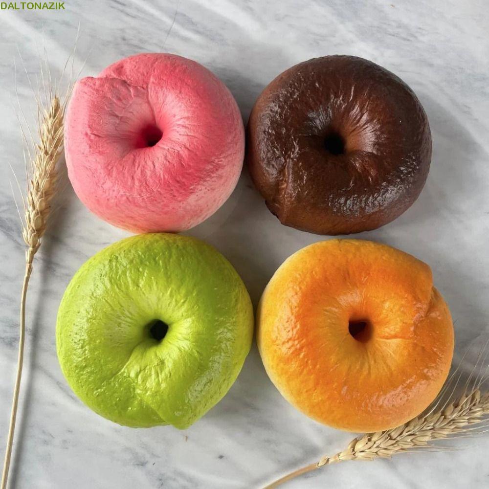 DALTONAZMH Bagel Bread Squishy Toy, Hand Relax Super Soft Squishy Đồ chơi căng thẳng Bagel giả, Đồ c