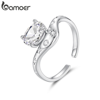 Bamoer Mở Nhẫn Có Thể Điều Chỉnh Kích Thước Starlight Trang Sức Thời Trang Quà Tặng Cho Nữ