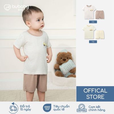 BU Baby Bộ cộc tay Timmy vải Siro - N thoáng mát | Quần áo cao cấp mềm mịn | IVS1304TM