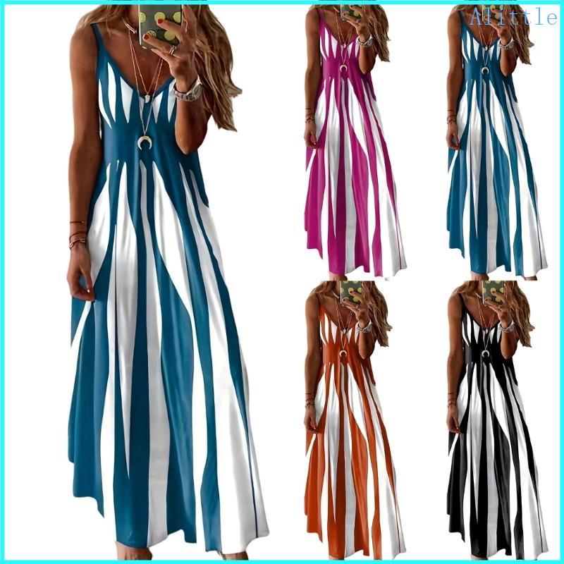 Đầm Maxi nữ Alia không tay Bohemian giản dị có túi