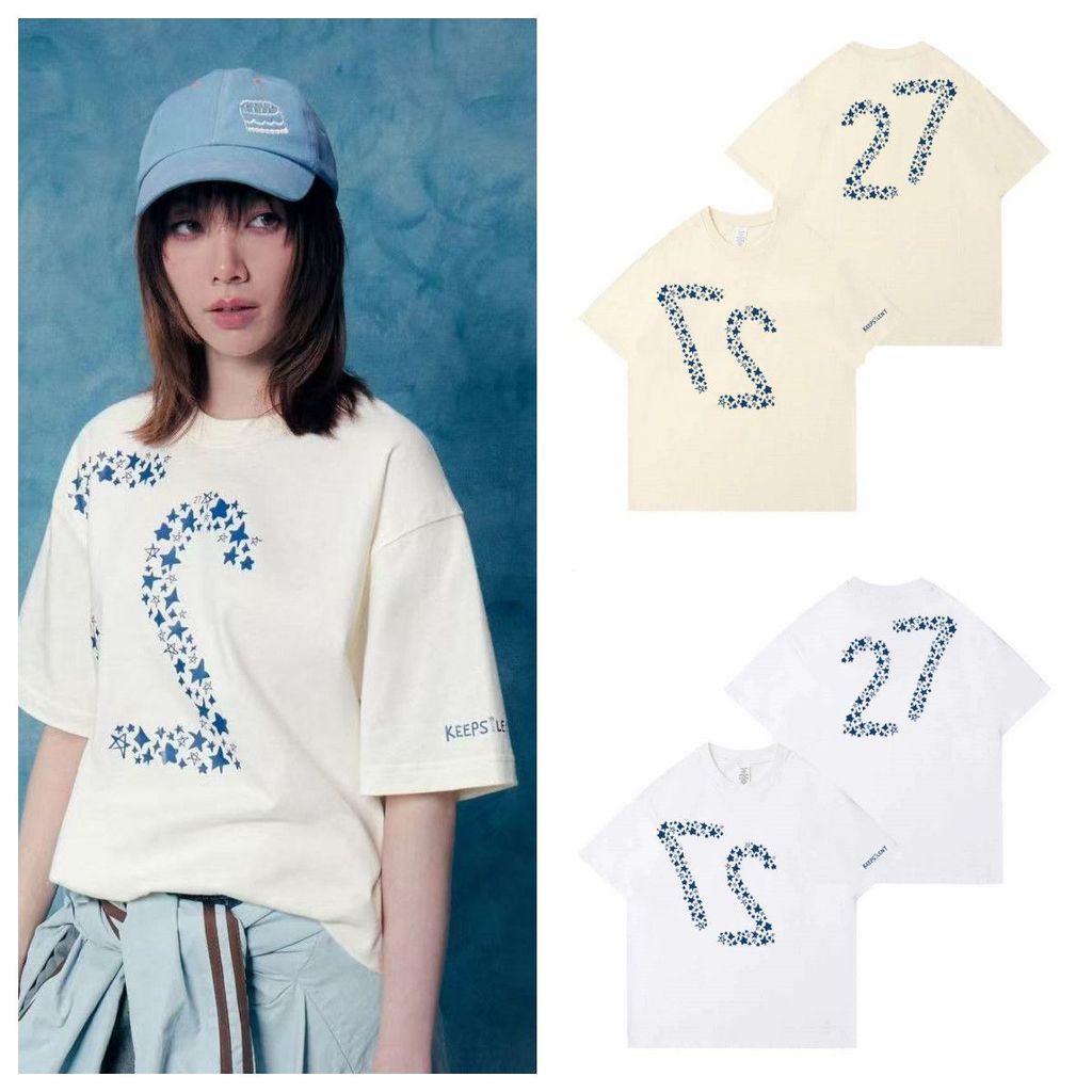 Orm Kornnaphat Cổ Tròn Cotton T Tay Ngắn Hàng Đầu Nam / Nữ Cặp Đôi Áo Sơ Mi Ngắn