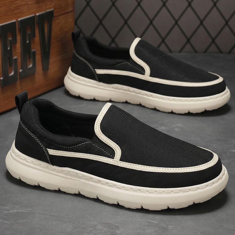 Vải Vải Chất Lượng Cao Loafer Thoáng Khí Cao Su Đáy Nam Giày Nam Loafer Thời Trang