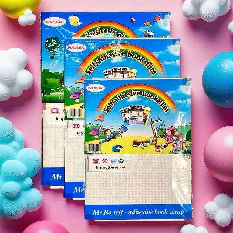 Combo 30 Tờ Decal 3D Bọc Sách Vở Học Sinh Chống Nước, Chống Rách - Tặng 30 Nhãn Vở"